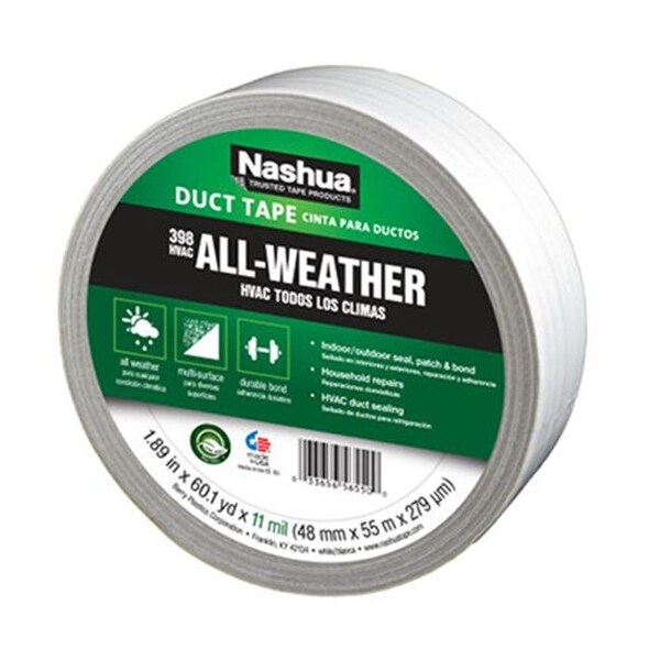 Berry Plastics 1207797 White HVAC; Professional Grade Duct Tape; 1.89 in. x 60 Yd